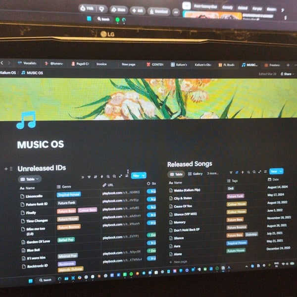 Music OS and Apple Music Playlist Curator List Notion Template